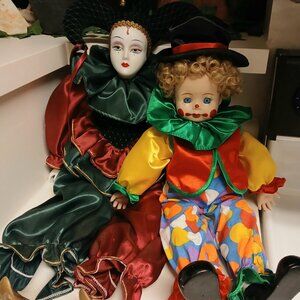 Circus Bundle! Clown Doll, Jester Doll, Collector Plate